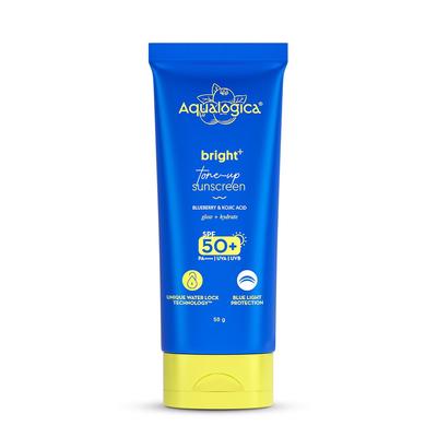 Cremă de protecție solară Aqualogica Bright+ Tone Up SPF 50+ PA++++ cu Protecție împotriva Luminii Albastre 50g Pachet de 1