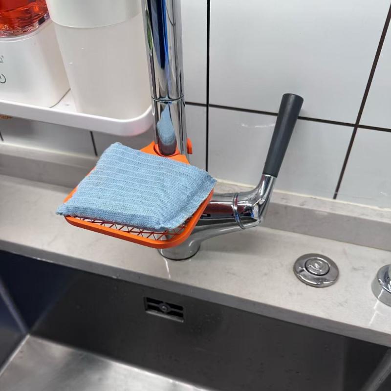 Spülbecken-Organizer Abtropfgestell - Ein multifunktionales Lagerregal, passend für Armaturen mit 28 mm Durchmesser, Schwammhalter, Spültuch-Abtropfgestell