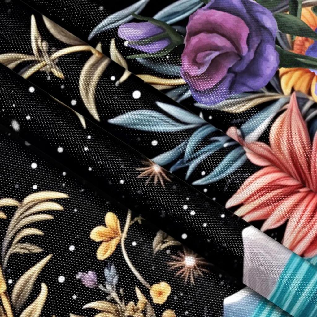 1P Colorful Garden Printed Waterproof Shower Curtain Bathe Partition Curtain Privacy Protection Multiple Sizes Machine Washable