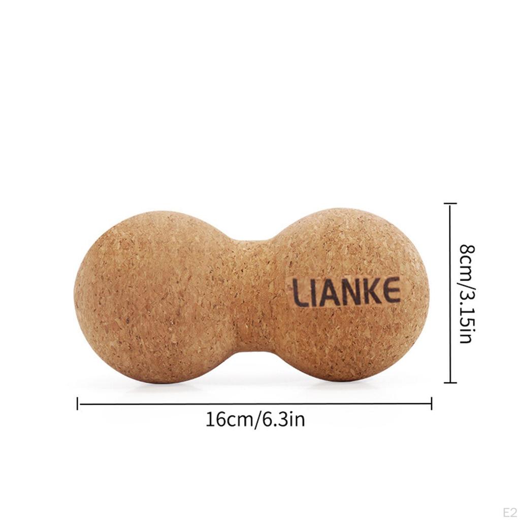 Cork Massage Ball Exercise Tool Lightweight Sleek Small Size Peanut Shape Muscle for Feet, Back,