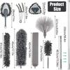 9 PC Microfibre Durability Pole Extension Telescopic Expanding 100 Inches Microfibre Duster Foldable Lightweight Duster with Ceiling Fan Blinds Car