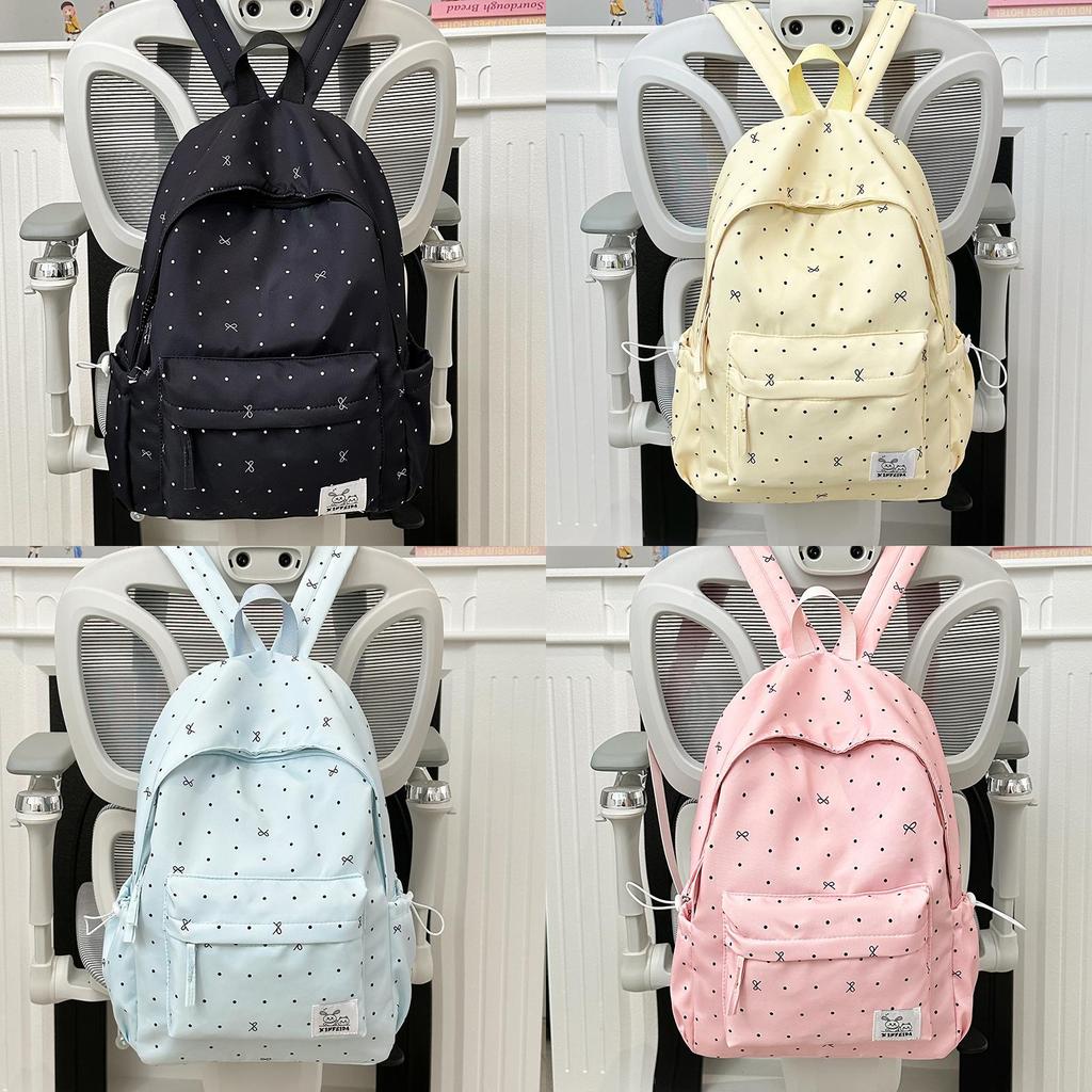 Allgemeiner Rucksack für Mittelschülerinnen aus atmungsaktivem, wasserdichtem Nylon mit dekorativer Schleife für den Schulgebrauch