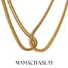 MamacitaSlay New Design Cross Double-Layered Snake Bone Chain Necklaces Party Trendy Waterproof Neck Jewelry Women's Charm Gift