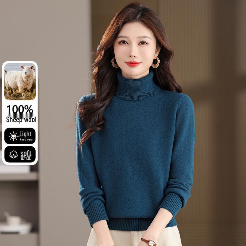 Women's 100% Merino Wool Turtleneck Sweater