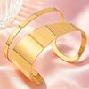 Wide Open Adjustable Hollow Irregular Bracelet Hip Hop Street Bangle Trendy Jewelry for Couple Matching Wear
