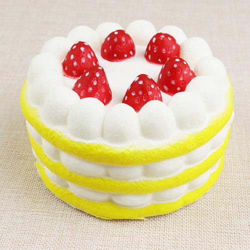 1pc Simulation Cake Model Strawberry Big Fruit Food Slow Rebound Pinch Music Soft Vent Decompression Toy Window Display Props