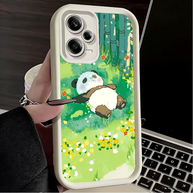 Cute Cartoon Panda Soft Phone Case for Xiaomi Poco X7 X6 X5 Pro X4 Gt X3 F7 Ultra M8 M7 Redmi 15C 15 14C 13 13C 12 12C 10 10C