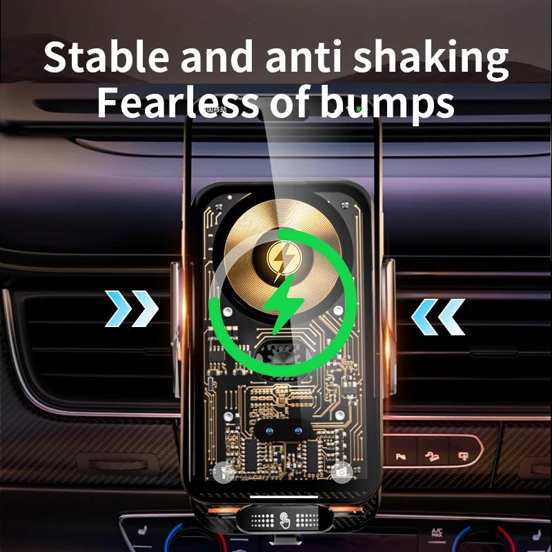 100% New Car Phone Holder Wireless Charger Magnetic USB Super Fast Charging For iPhone 15 14 13 12 Pro Max Samsung Xiaomi
