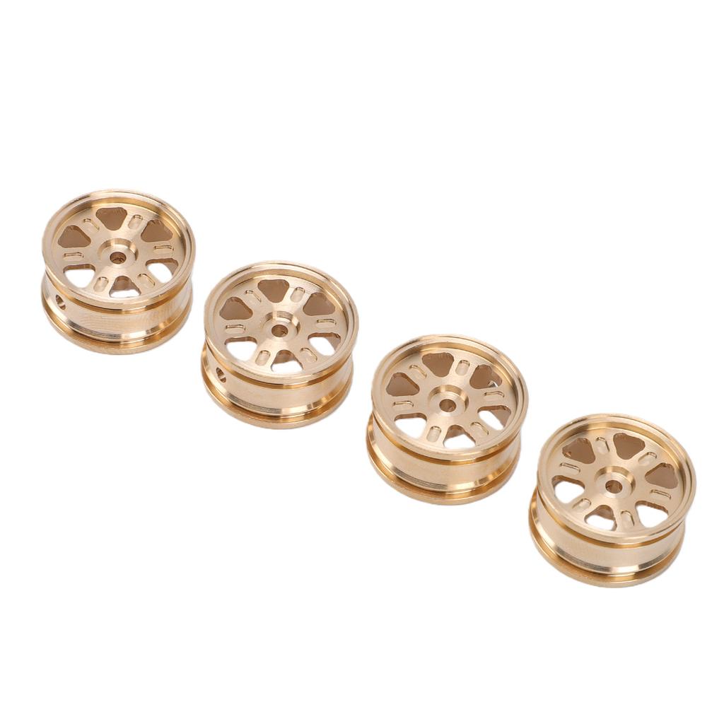 4 Pcs RC Car Wheel Rim Replacement for SCX30 1 30 RC Car 0.7 Inch Brass Wheel Rim