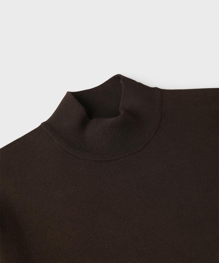 PANICALE Brown Viscose Blend Mock Neck Knit