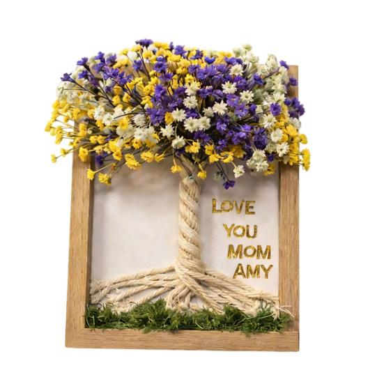 

Деревянная фоторамка для самостоятельной сборки с букетом из искусственного гипсофилы для гостиной, спальни, офиса, домашнего стола, подарки на День матери для мамы, женщин G