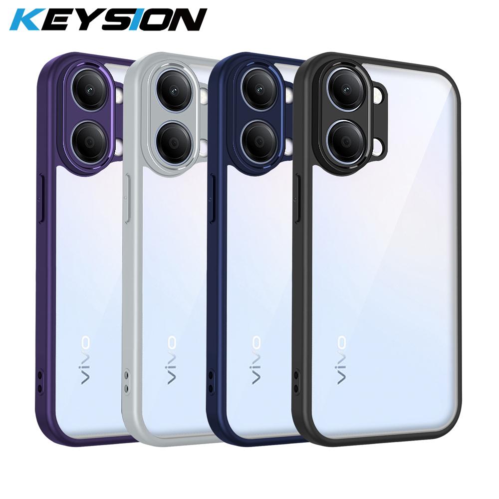 KEYSION Transparent Phone Case for VIVO Y11 5G Y11d Y21 5G 2026 Soft Silicone+PC Clear Shockproof Phone Back Cover for VIVO Y05