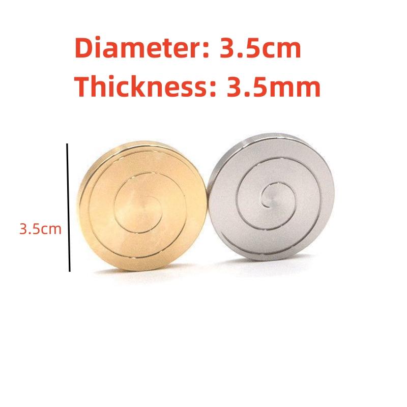 Desktop Coin Top Transfer Lucky Top Fun Pocket Toy Stainless Steel Top Portable Stress Relieving Toy for Adults and Children
