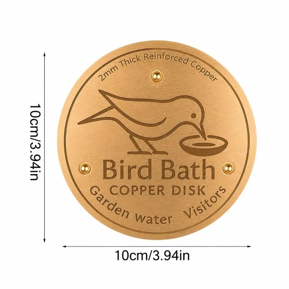 Outdoor Garden Bird Bath Copper Disk Reusable Water Basin Maintenance Accessory for Wild Bird Drinking and Bathing Areas