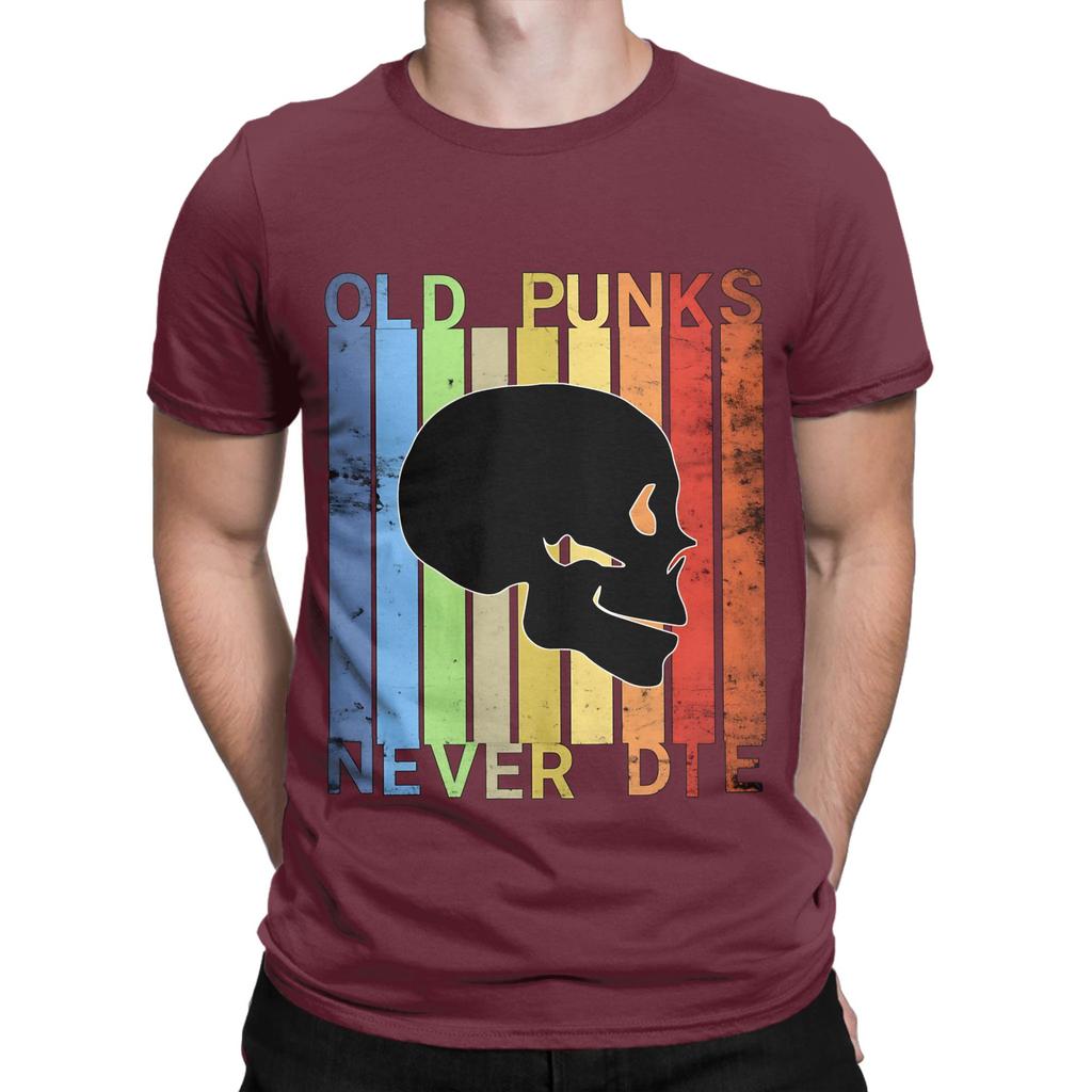 Old punks never die colorful Graphic 100 Cotton TShirt Old Punks Never Die Tees Tops For Unisex