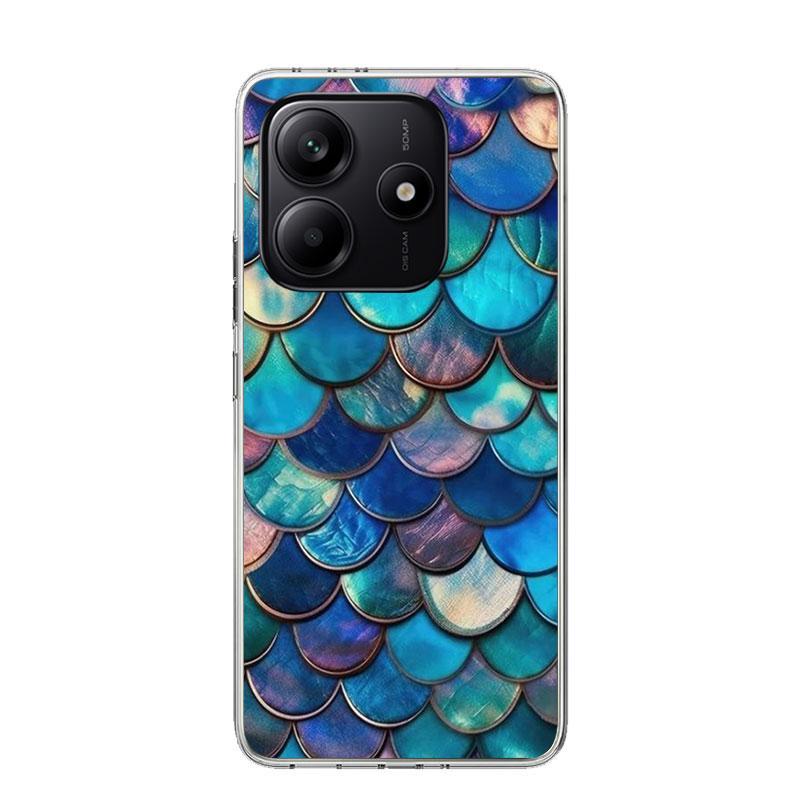 Fish Scale Pattern Mermaid Phone Case For Xiaomi Redmi Note 15 14 13 12S 12 Pro Plus 11S 11E 11 11T 10S 10 Art Soft Pattern Cove