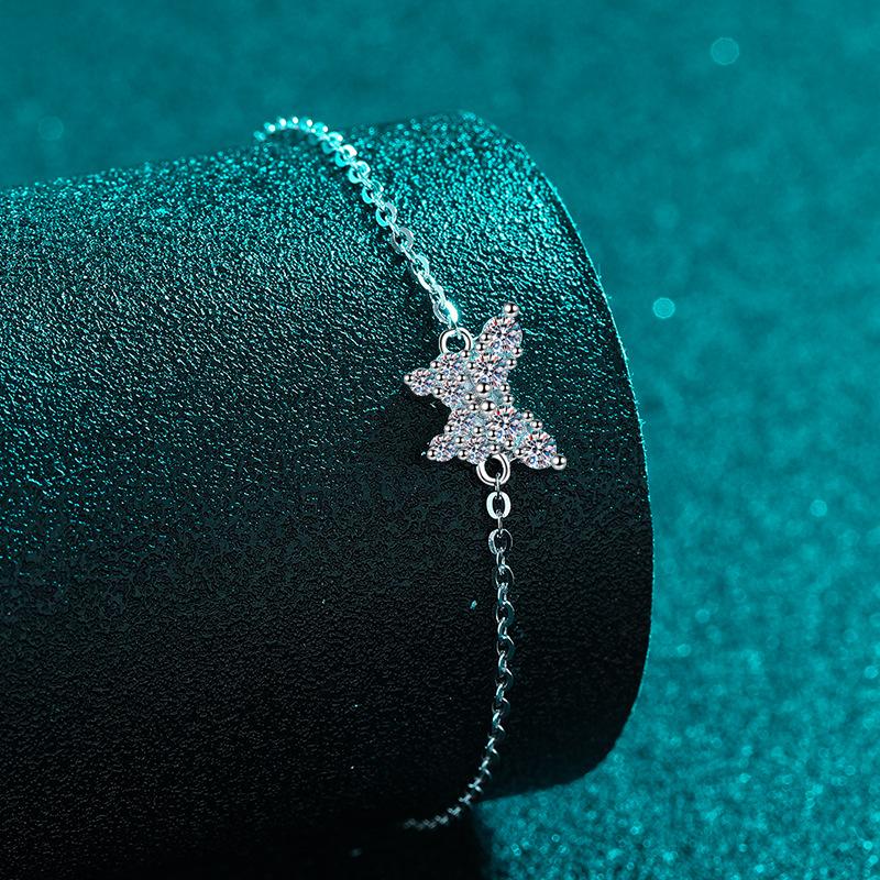 Butterfly Sweet Bracelet Women's 0.36CT Moissanite PT950 Platinum - Butterfly diamond chain, sweetness boost, ideal friend gift