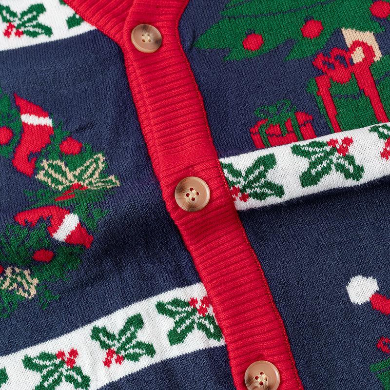 2026 European & American Unisex Christmas Jacquard Knit Cardigan Sweater