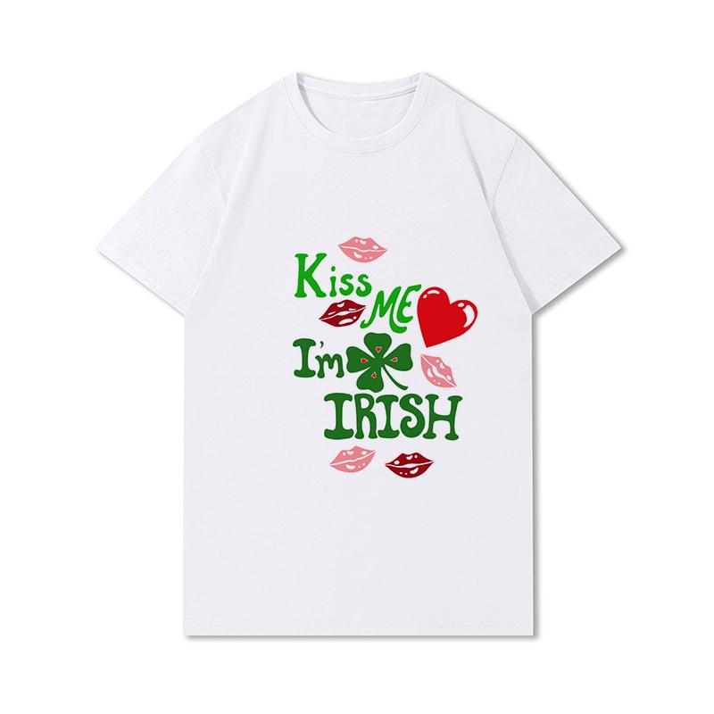 S-3XL 100 mønstre Sommerhvite T-skjorter for kvinner Trykt Uformelle korte ermer Topper O-hals T-skjorter