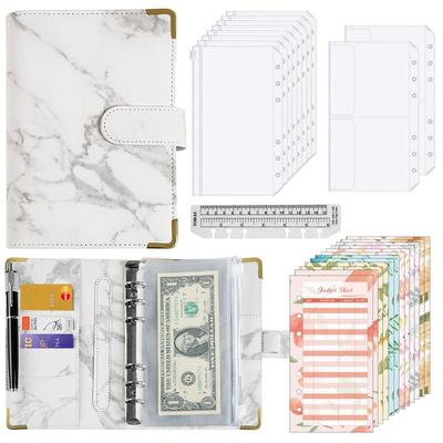 KuangJie A6 Marble Loose-Leaf PU Leather Binder Notebook