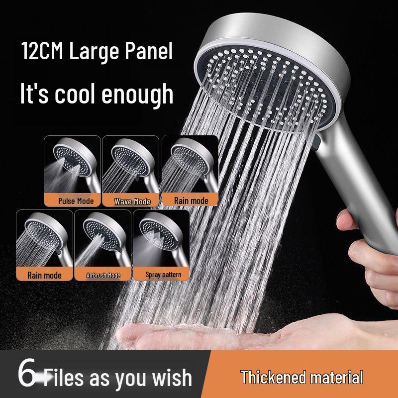 5-Speed Handheld Shower Head with Large Panel & Water Filter for Enhanced Bathing Experience