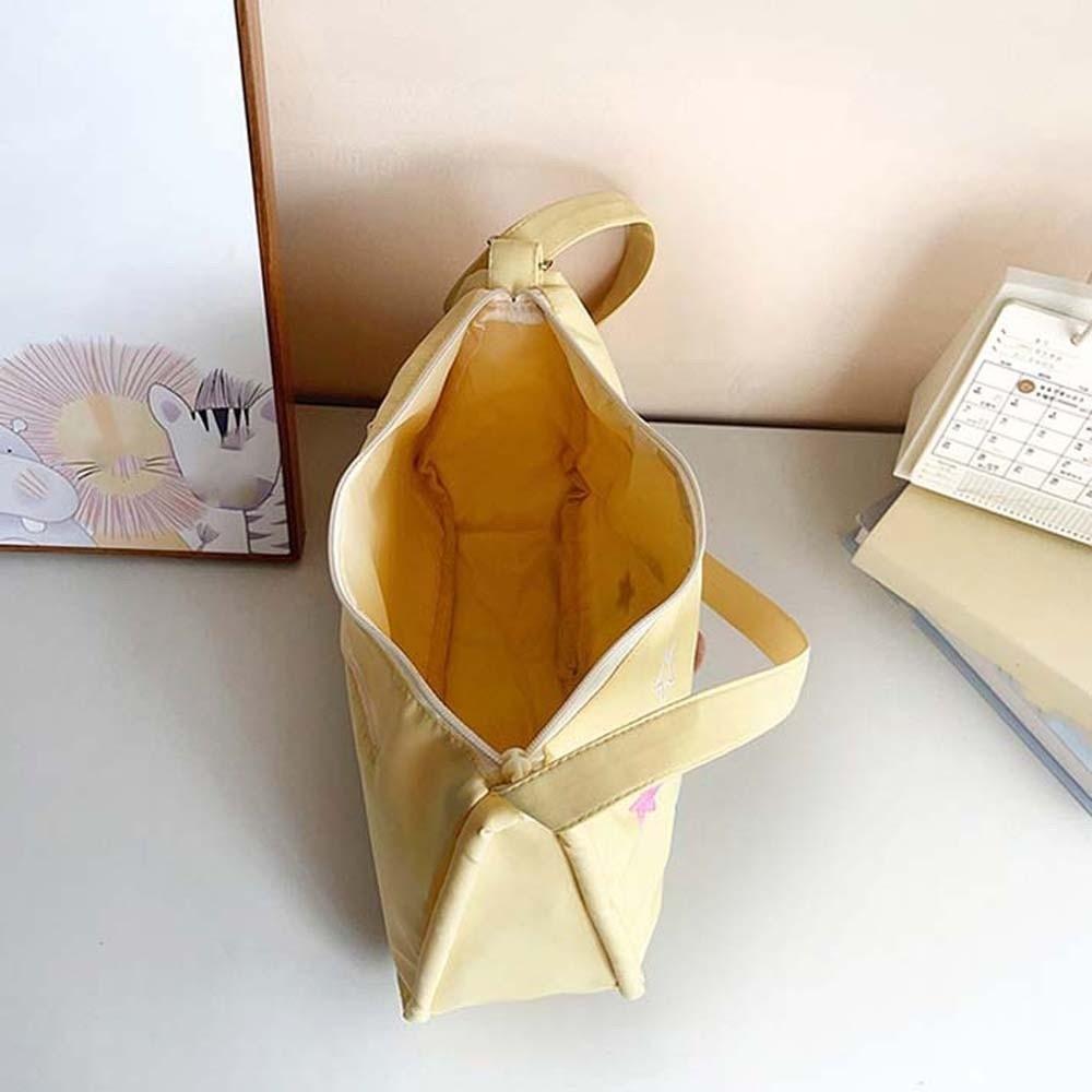 Nylon Yellow Crossbody Bag Embroidery Students Messenger Pouch Ugly and Cute Shoulder Bag  Women