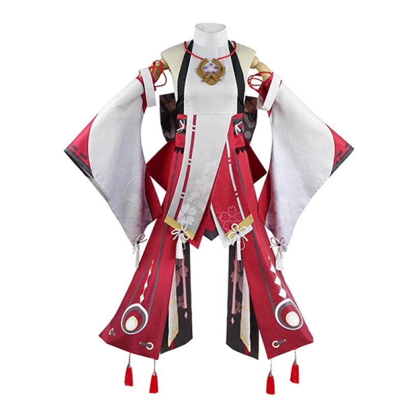   Yae Miko Cosplay Κοστούμια Anime Guuji Yae Deguisement φόρεμα περούκας Αποκριάτικες στολές για γυναίκες
