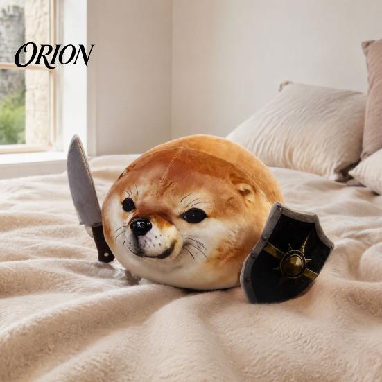 Novelty Home Decor 35/45CM What The Dog Doing Plush Toy, Funny Shiba Plushie, Detachable Comfortable Stuffed Doll Knife Shield Doll, Soft Pillow,