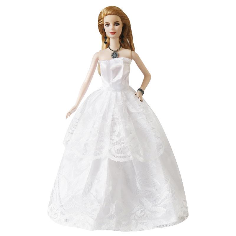30cm Princess Doll Wedding Dress with Train - Gown for Girls' Toys