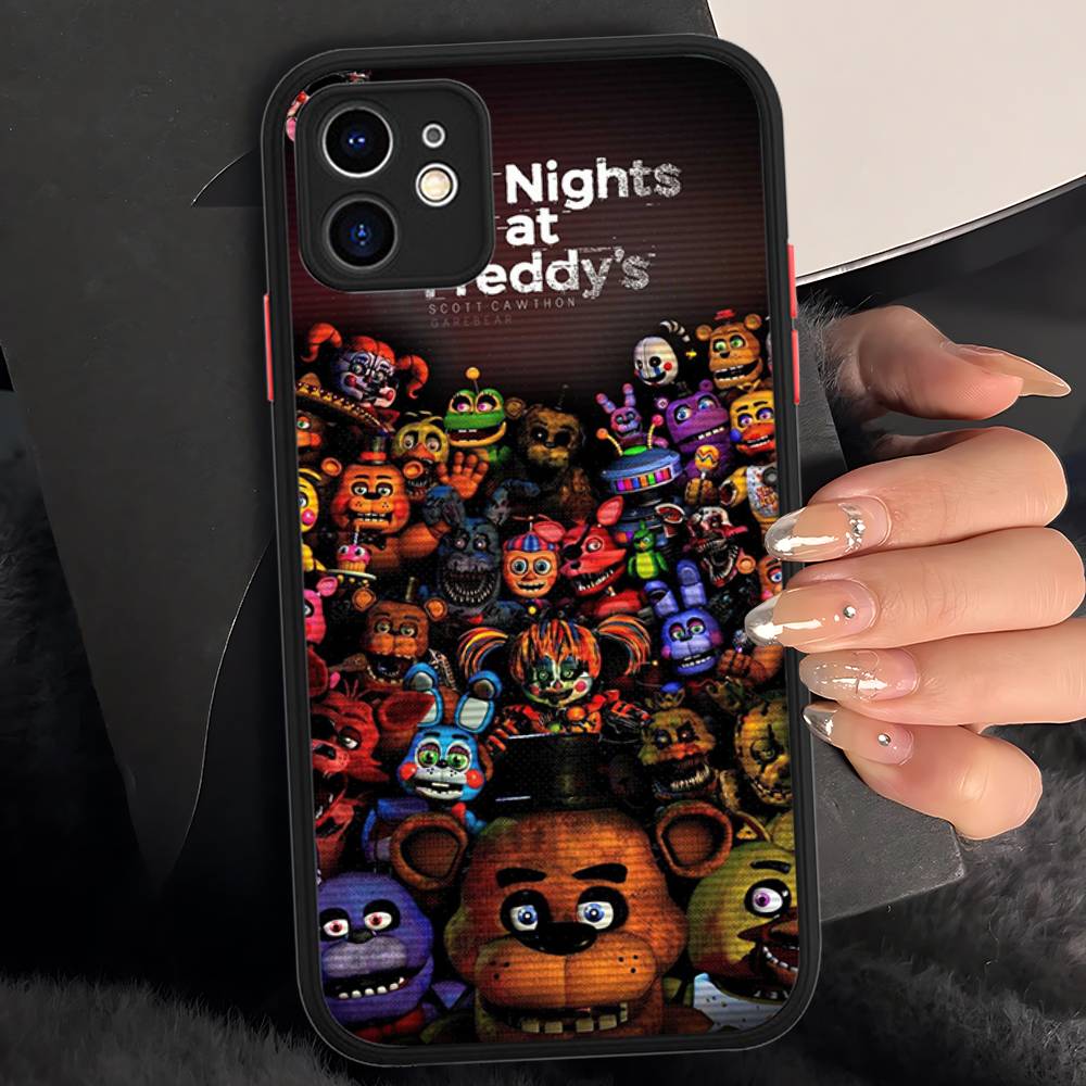 

Game Five Nights At Freddys For IPhone 16 15 14 13 12 11 Pro Max X XS MAX Plus Translucent Black Phone Cover iphone 13pro max