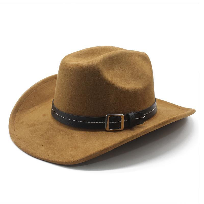 Suede Sunscreen Sun Hat One-Word Riding Hat Prairie Western Cowboy Hat Gift Hat