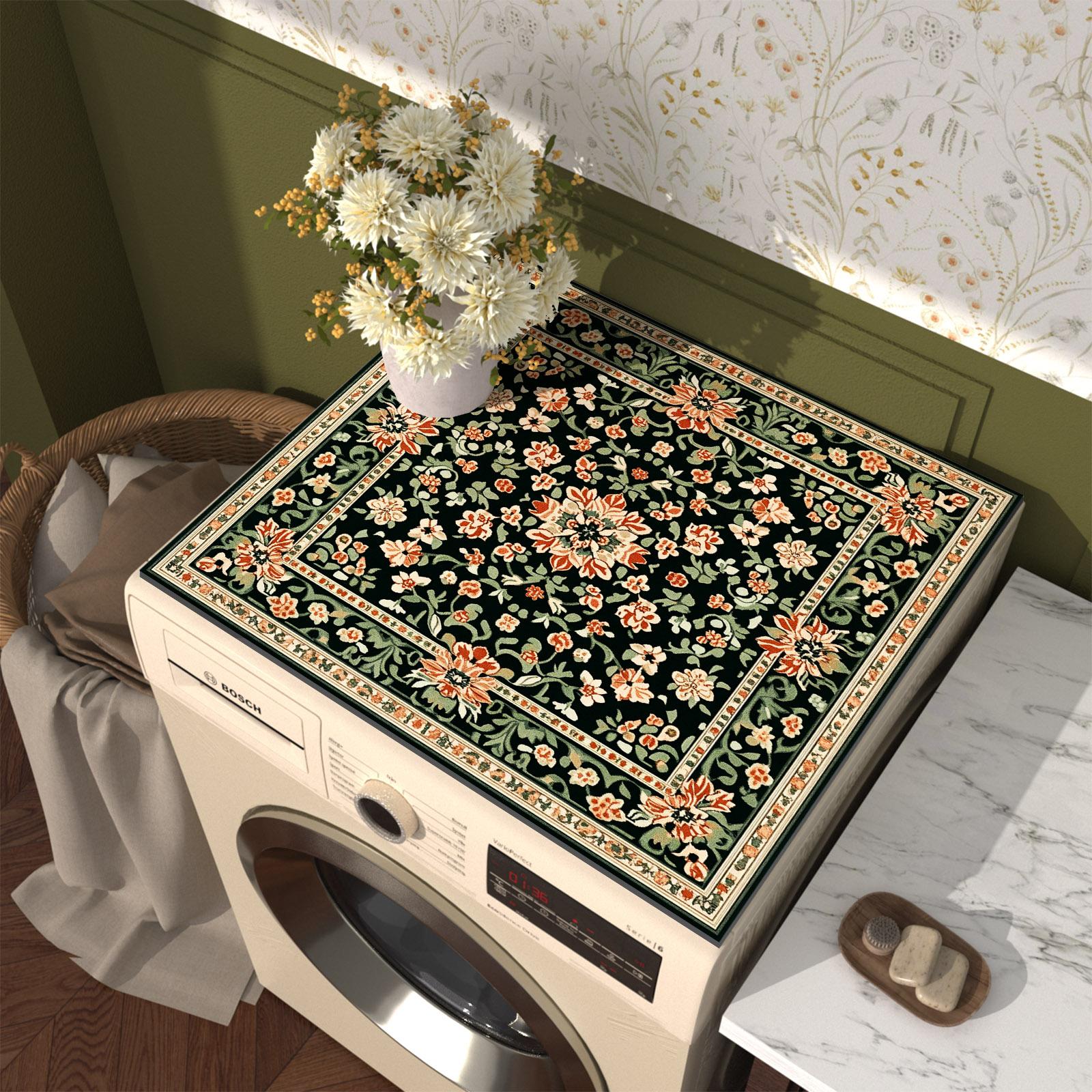 

Коврик для стиральной машины Чехол для стиральной и сушильной машины Коврик для холодильников Защитная накладка от пыли Брызгозащитные Сухие Противоскользящие накладки Изолированные коврики 50cmx60cm