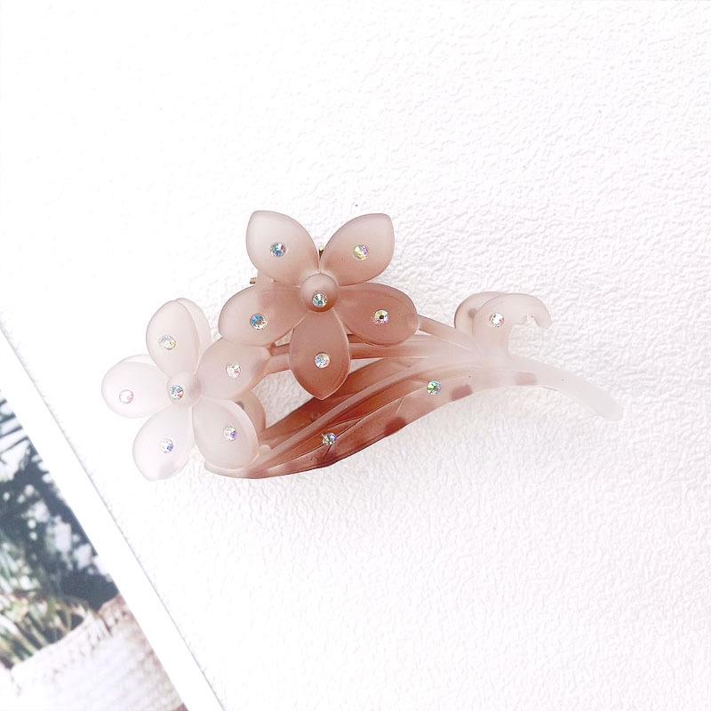 Elegant Rhinestone Orchid Hairpin: Minimalist Women's Updo Duckbill Clip