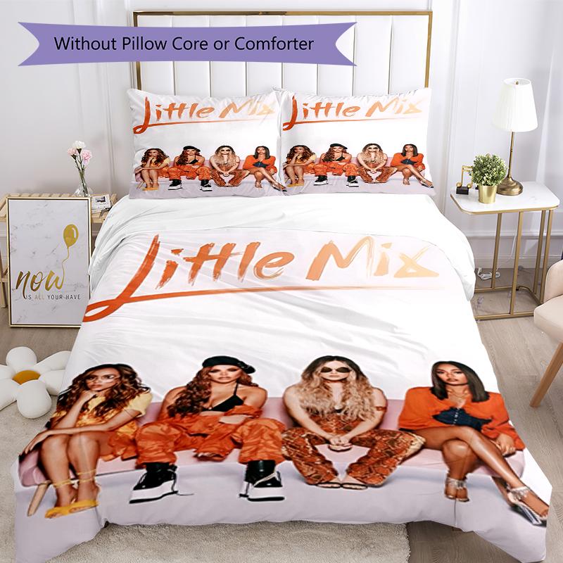 3pcs Little Mix Bedding Set Duvet Cover Closure Includes 1 Duvet Cover & 2 Pillowcases, Soft and Comfortable for All Seasons.
