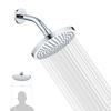 Fixed Shower Head - High Pressure 6 Inch Full Chromed Plastic Round Rain Shower with Adjustable Swivel Joint Ball for Bathroom