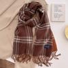 Autumn and winter new versatile scarf women's thickened woven thick beard fringed warm scarf imitation cashmere shawl
