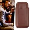 Cigarette Case Leather 3pcs Capacity Portable Cigar Storage Box with   for Outdoor