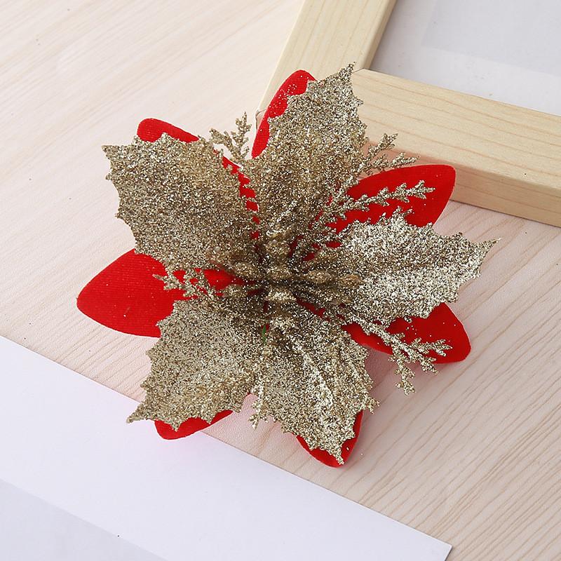 Flowers Christmas Decorative With Shiny Finish For Holiday Tree And Party Props