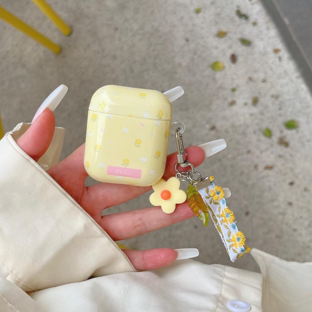 ins wind yellow small floral application airpodspro3 apple wireless bluetooth headset case airpods4 new AirPods 1 /2 generation anti-drop pro2 third