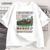 Seeotter T-Shirt Lustiges Monterey Bay Otter Aufdruck T-Shirt Vintage Küsten Ästhetik T-Shirt Baumwolle Kurzarm Streetwear T-Shirts