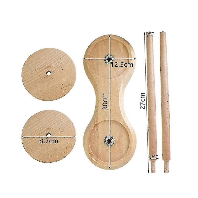 Double Wooden Yarn Skein Holder For Crocheting, Yarn Holder For Knitting Yarn Spindle Dispenser Crocheting Tool -JA