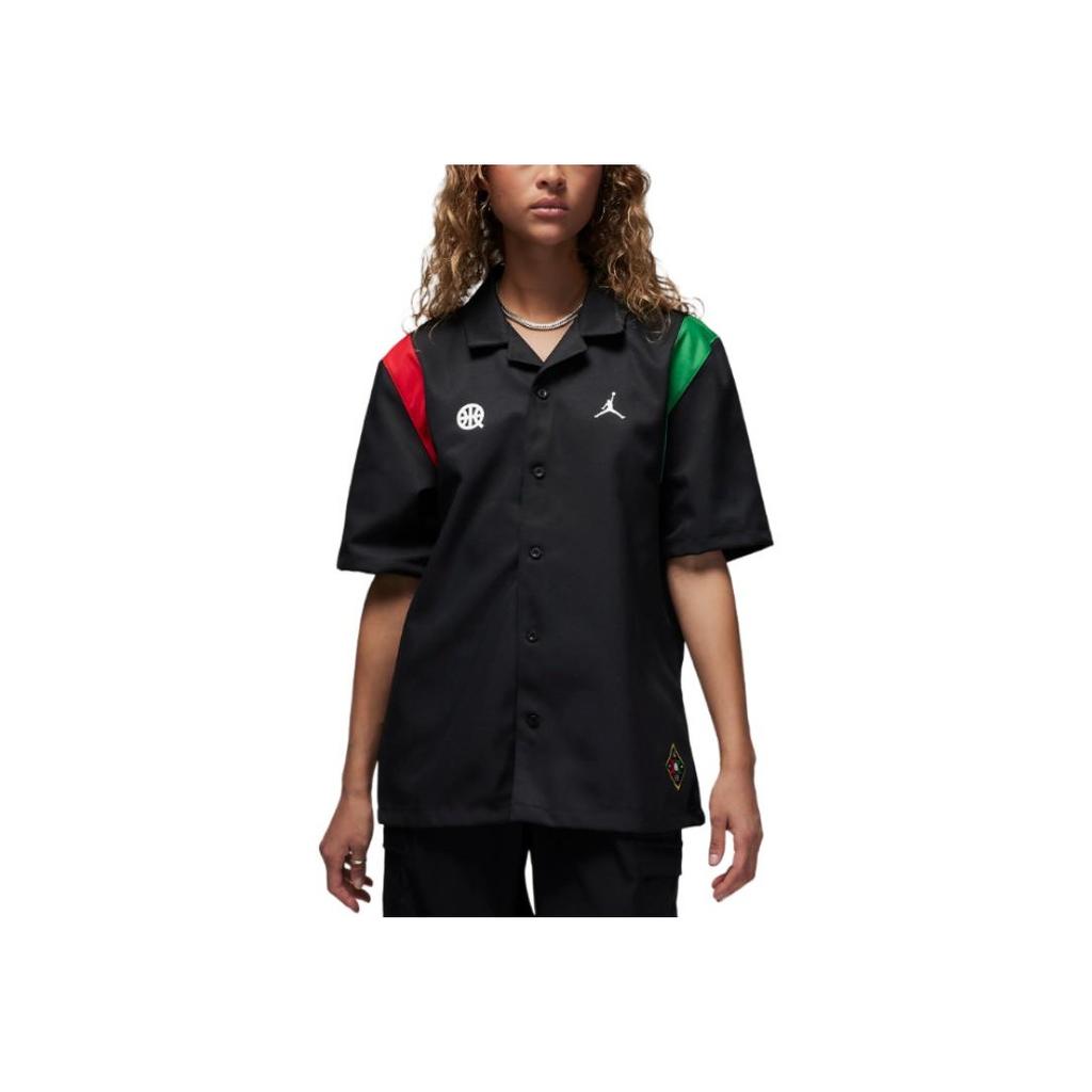 Jordan Quai 54 Letter Number Print Single Button Short Sleeve T-Shirt Women T-Shirts Black FN4224-010