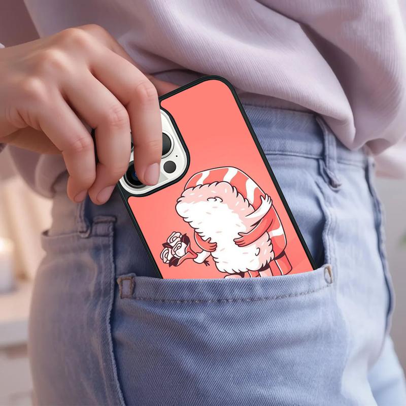 Kawaii Sushi Crowd Phone Case For iPhone 17 Air 15 16e 14 13 Pro Max Coque 12 11 Pro Max PLUS cover