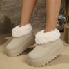 2025 New Fashionable Snow Boots Women's Winter Thick Bottomed Fleece Lined Platform Short Boots Versatile Slip-On Ankle Boots