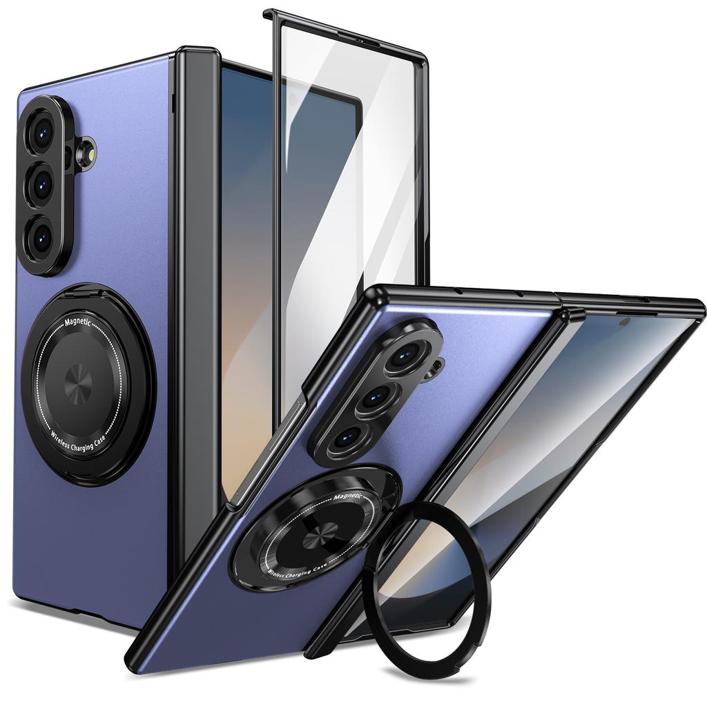 Magnetyczny uchwyt obrotowy 360° Etui na telefon z zawiasem Dla Samsunga Galaxy Z Fold 7 6 5 4 3 Folia ochronna na ekran Osłona odporna na wstrząsy na obiektyw