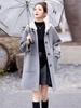 Women's Hooded Double-Faced Cashmere Coat - Slim College Style, Mid-Length, Versatile Wool for Autumn/Winter.