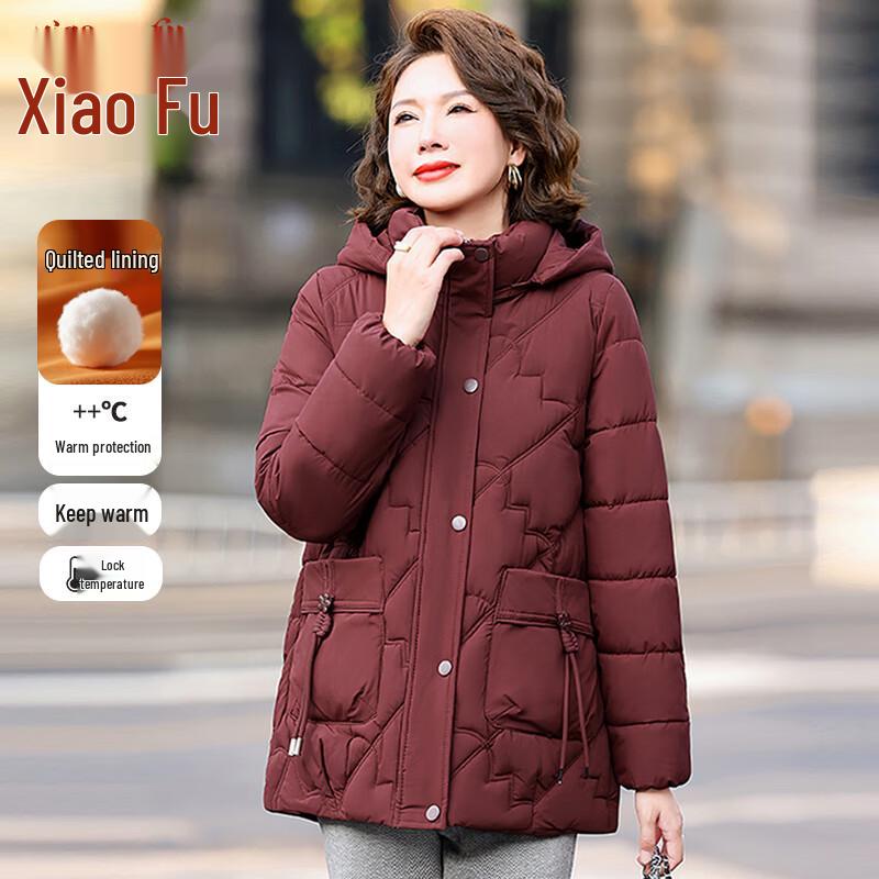 

Женская мода для среднего возраста Куртка с капюшоном и подкладкой 3XL