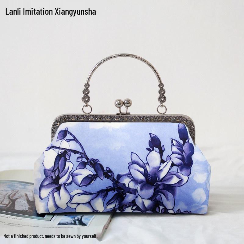 Short Style Handbag Material Kit - Handmade, Multiple Styles, Square Clasp Bag, Includes 20 Needles