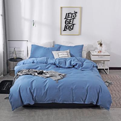 Yatak Takımı Düz Renk Fırçalanmış Üç Parçalı Set Ins Style Basit Modern Yorgan Kılıfı Yastık Kılıfı Üç Parçalı Set