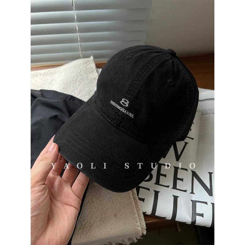 American street embroidery baseball cap children big head circumference showing face small curved brim shading simple hard top cap male tide